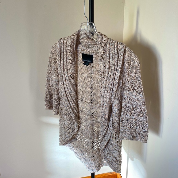 Cynthia Rowley 3/4 Sleeve Chunky Knit Cardigan Beige XS - Picture 5 of 9